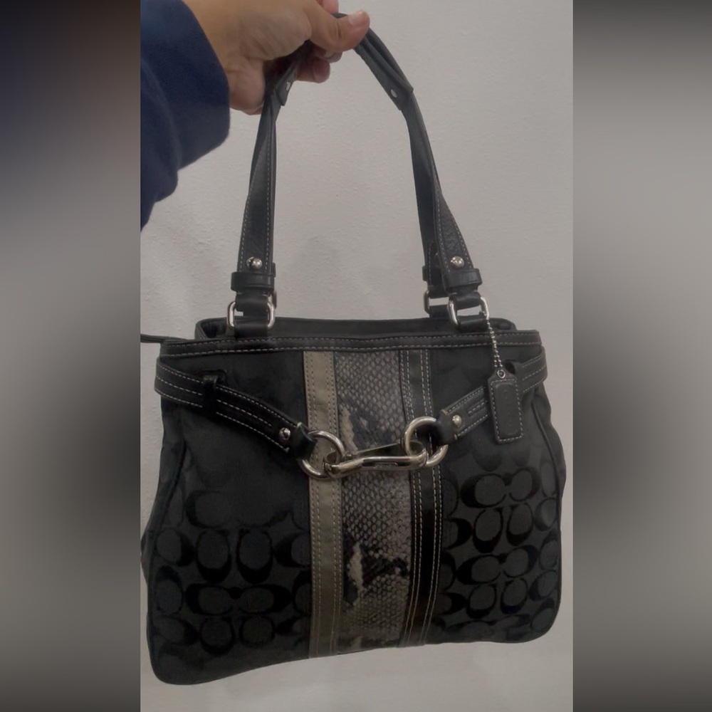 Coach Black and Gray Shoulder Bag
